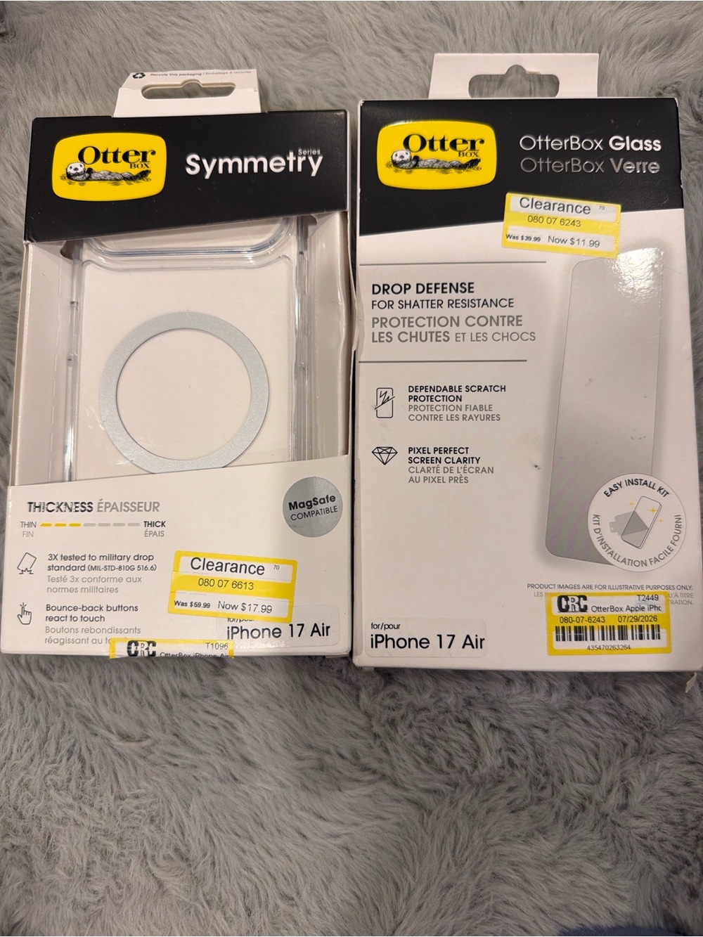 OtterBox Symmetry Clear Case & Glass Screen Protector for iPhone 17 Air - Clear